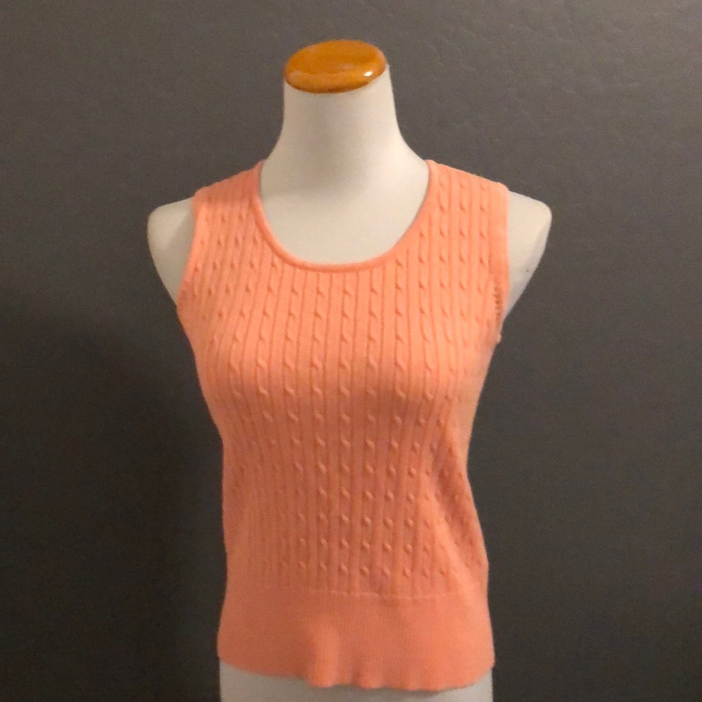 Liz Claiborne orange knit sleeveless top size s